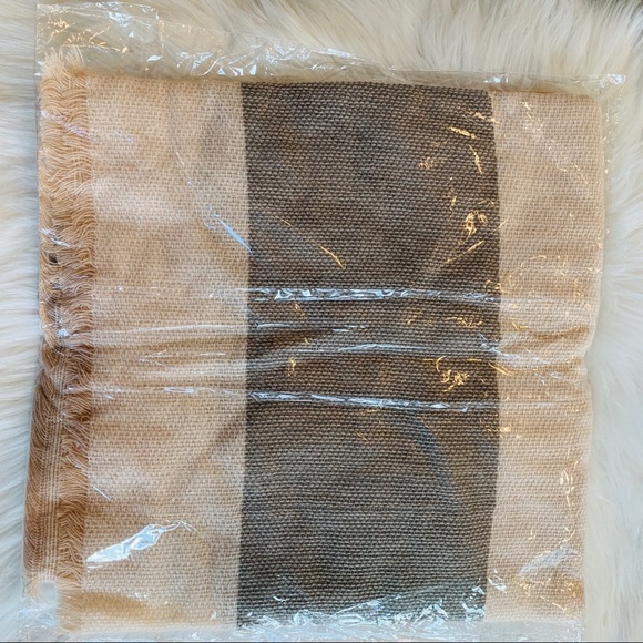 Peach & Grey Cashmere Triangular Scarf - Picture 6 of 6